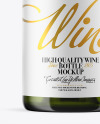 Green Glass Bottle With White Wine Mockup