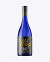 Blue Glass Wine Bottle Mockup