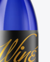 Blue Glass Wine Bottle Mockup