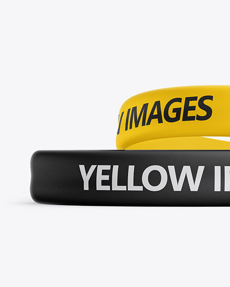 Two Matte Silicone Wristbands Mockup