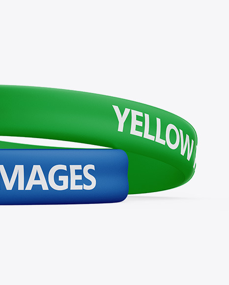 Two Matte Silicone Wristbands Mockup