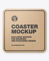 Kraft Beverage Coaster Mockup