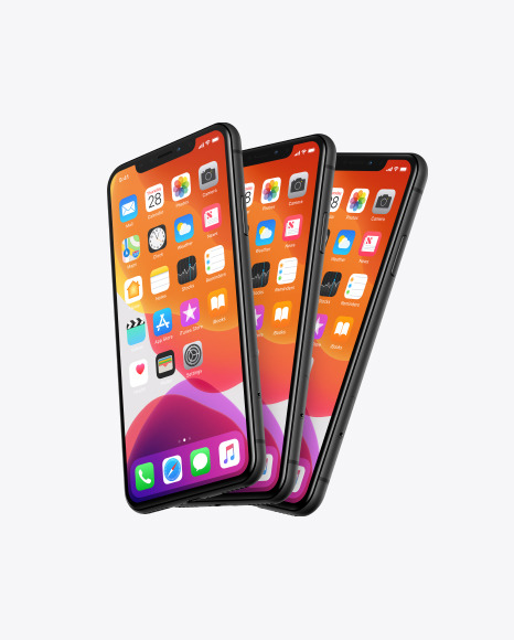 Three iPhones XR Mockup