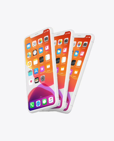 Three iPhones XR Mockup