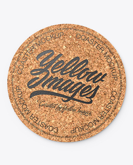 Cork Beverage Coaster Mockup