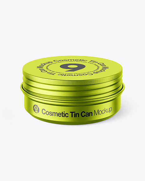 60g Matte Metallic Cosmetic Tin Can Mockup