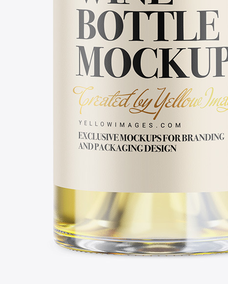 1L White Wine Bottle Mockup