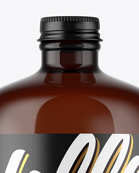 Amber Glass Bottle Mockup Amber Glass Bottle Mockup