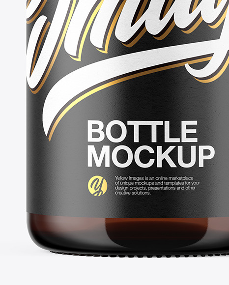 Amber Glass Bottle Mockup