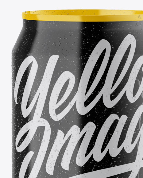 Glossy Can with Condensation Mockup