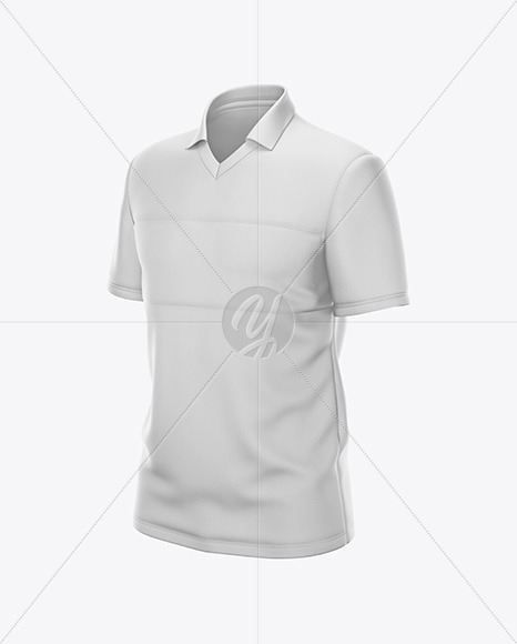 Men's Jersey With V-Neck Mockup - Front Half Side View