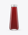 Clear Glass Bottle with Cherry Juice Mockup