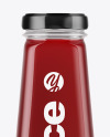 Clear Glass Bottle with Cherry Juice Mockup