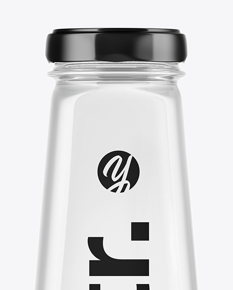 Clear Glass Water Bottle Mockup