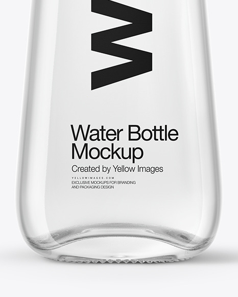 Clear Glass Water Bottle Mockup