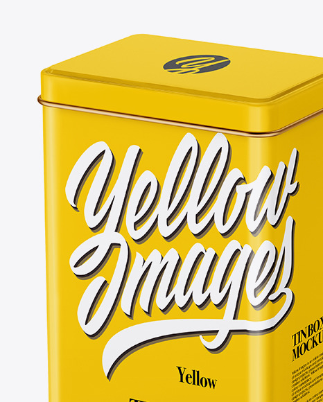 Glossy Tin Can Box Mockup