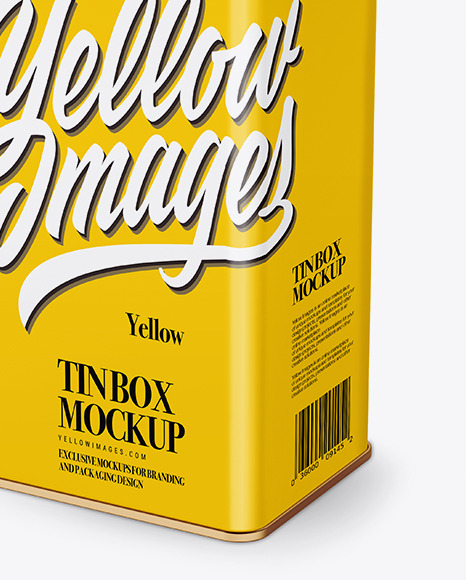 Glossy Tin Can Box Mockup