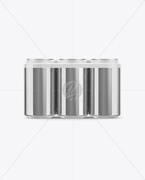 Glossy Metallic Cans Mockup