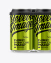 Glossy Metallic Cans Mockup