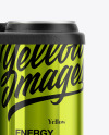 Glossy Metallic Cans Mockup