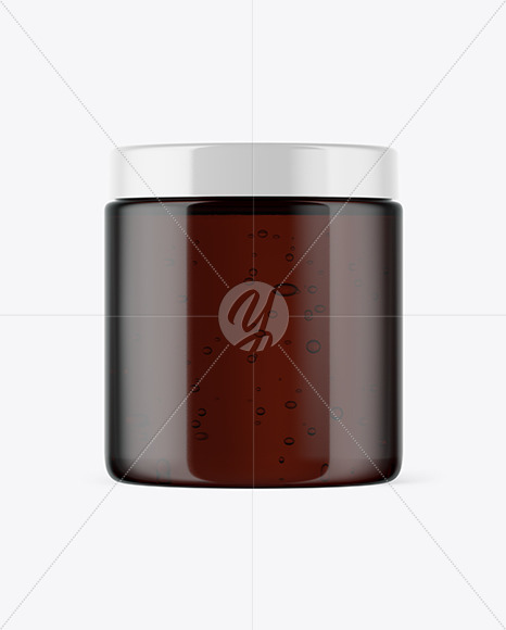 Amber Jar with Gel Mockup