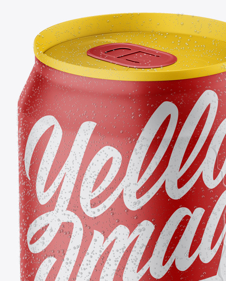 Matte Can with Condensation Mockup