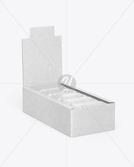 Kraft Display Box w/ 20 Snack Bars Mockup