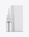 Metallic Nasal Spray Bottle w/ Box Mockup