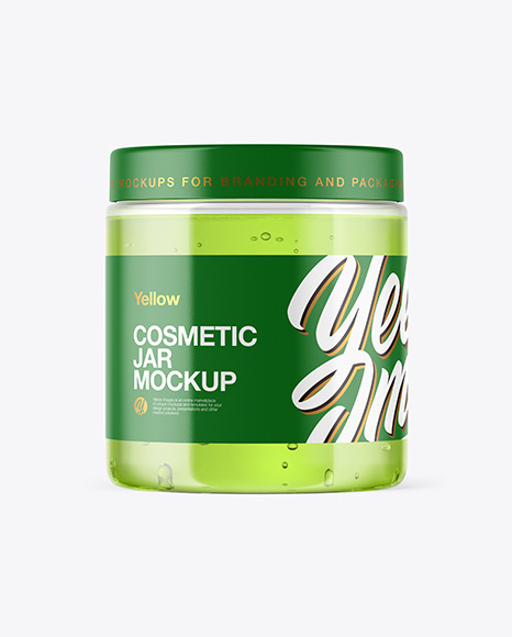Clear Jar with Gel Mockup - Gold layer