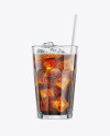 Glass Soda Cup With Ice Mockup