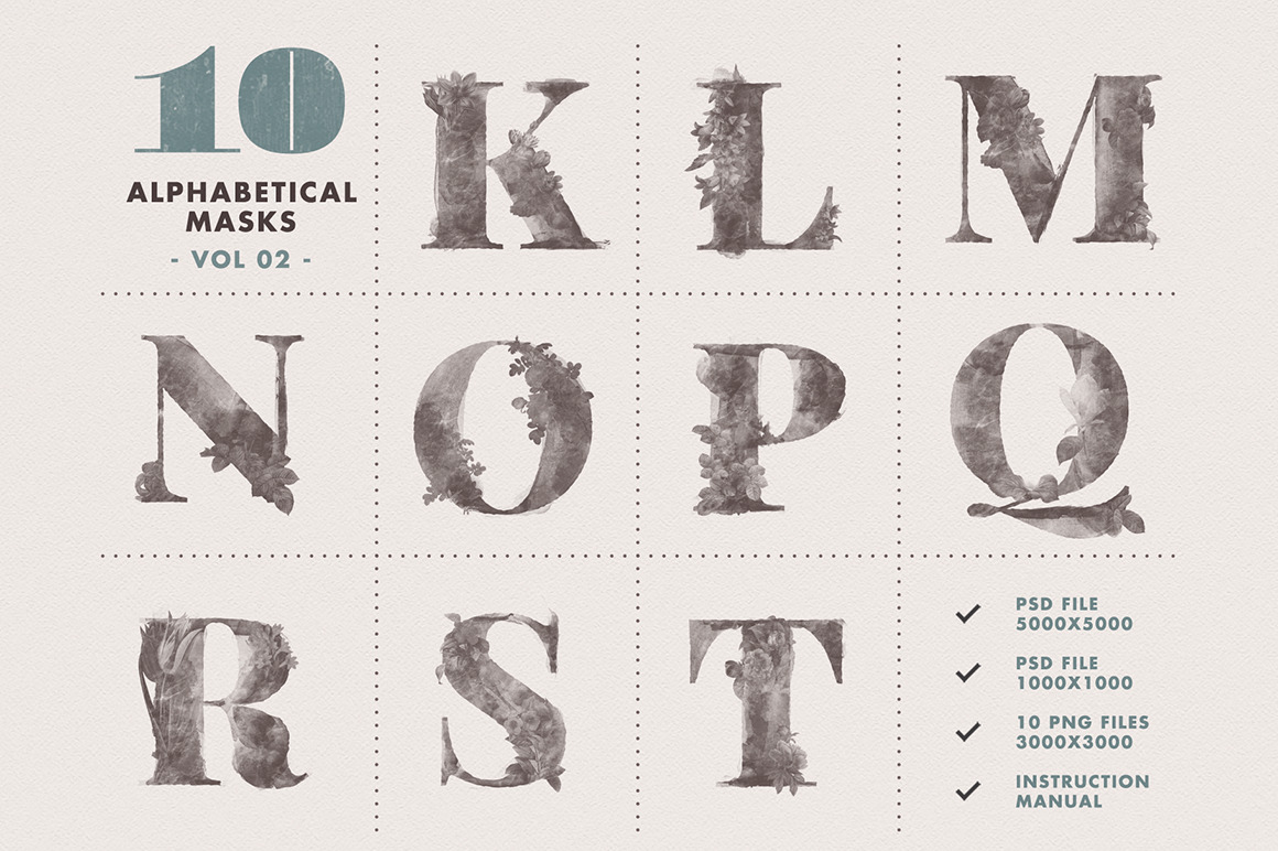 10 Alphabetical Masks Vol 02 10 Alphabetical Masks Vol 02