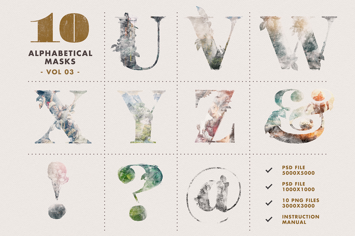 10 Alphabetical Masks Vol 03 10 Alphabetical Masks Vol 03