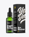 Green Glass Bottle w/ Box Mockup Green Glass Bottle w/ Box Mockup