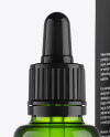 Green Glass Bottle w/ Box Mockup Green Glass Bottle w/ Box Mockup