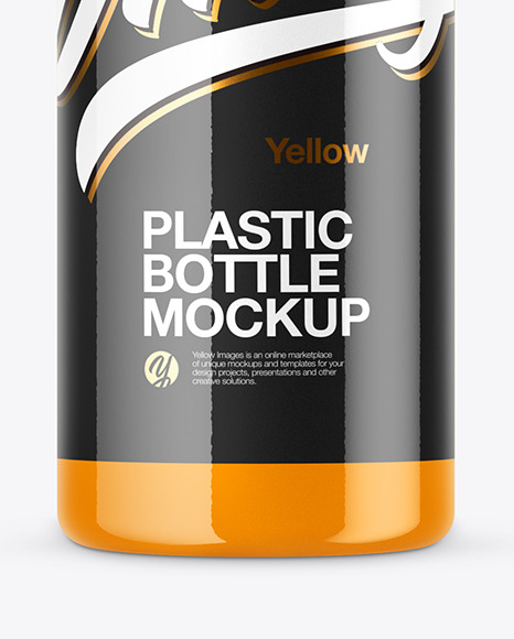 Glossy Plastic Bottle Mockup