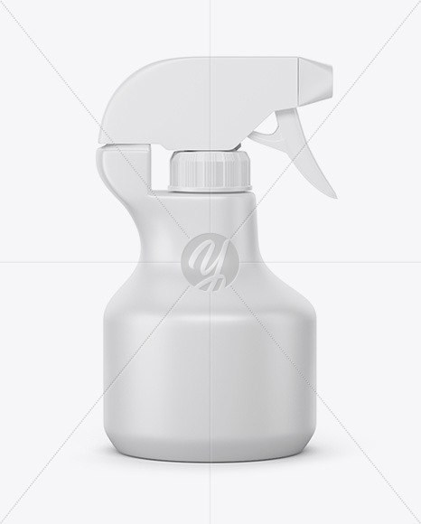 Matte Plastic Bottle with Trigger Sprayer Mockup