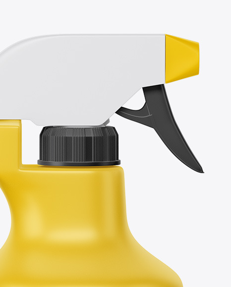 Matte Plastic Bottle with Trigger Sprayer Mockup