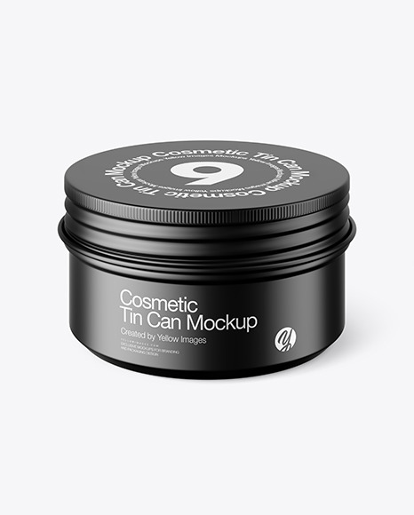 100g Matte Cosmetic Tin Can Mockup