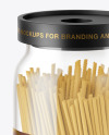 Glass Jar with Pasta Mockup