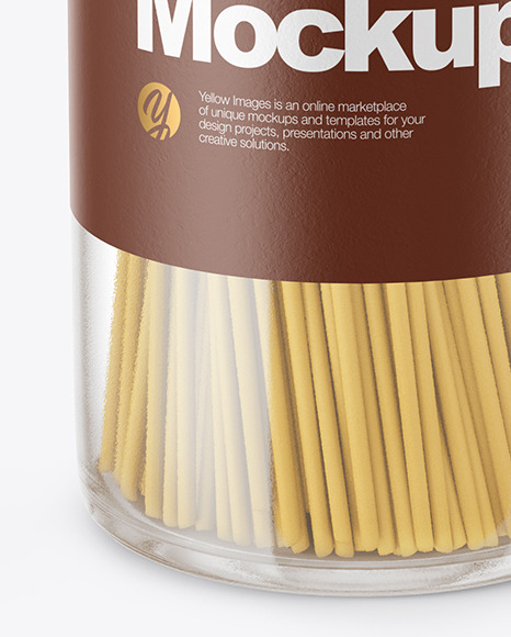 Glass Jar with Pasta Mockup