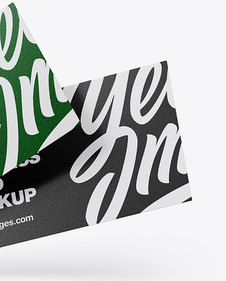 Textured Business Cards Mockup