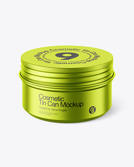 100g Matte Metallic Cosmetic Tin Can Mockup