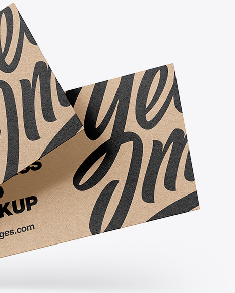 Kraft Business Cards Mockup