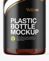 Amber Plastic Bottle Mockup