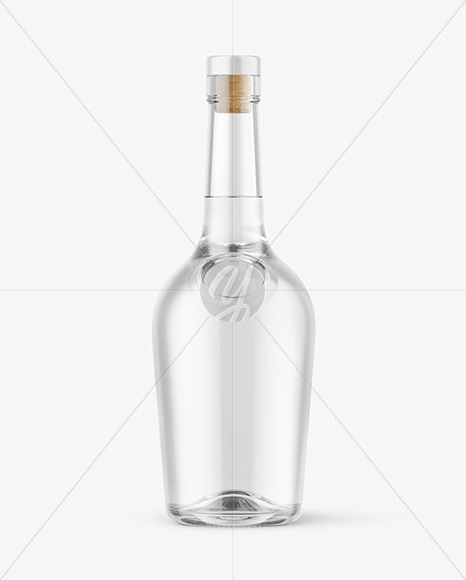 500ml Clear Glass Vodka Bottle Mockup