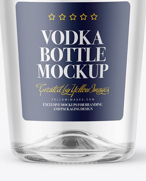 500ml Clear Glass Vodka Bottle Mockup