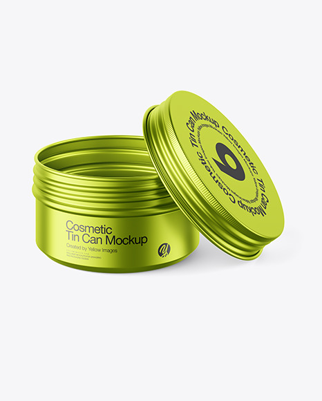 100g Matte Metallic Cosmetic Tin Can Mockup