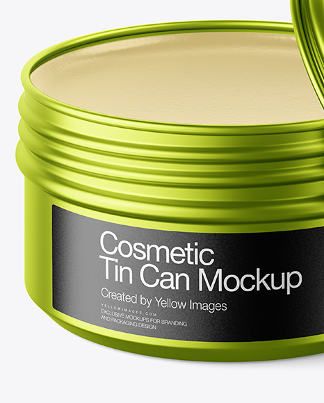 100g Matte Metallic Cosmetic Tin Can Mockup