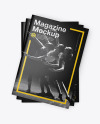 Three Glossy A4 Magazines Mockup