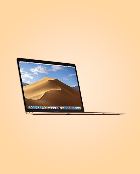 Gold MacBook Air Mockup